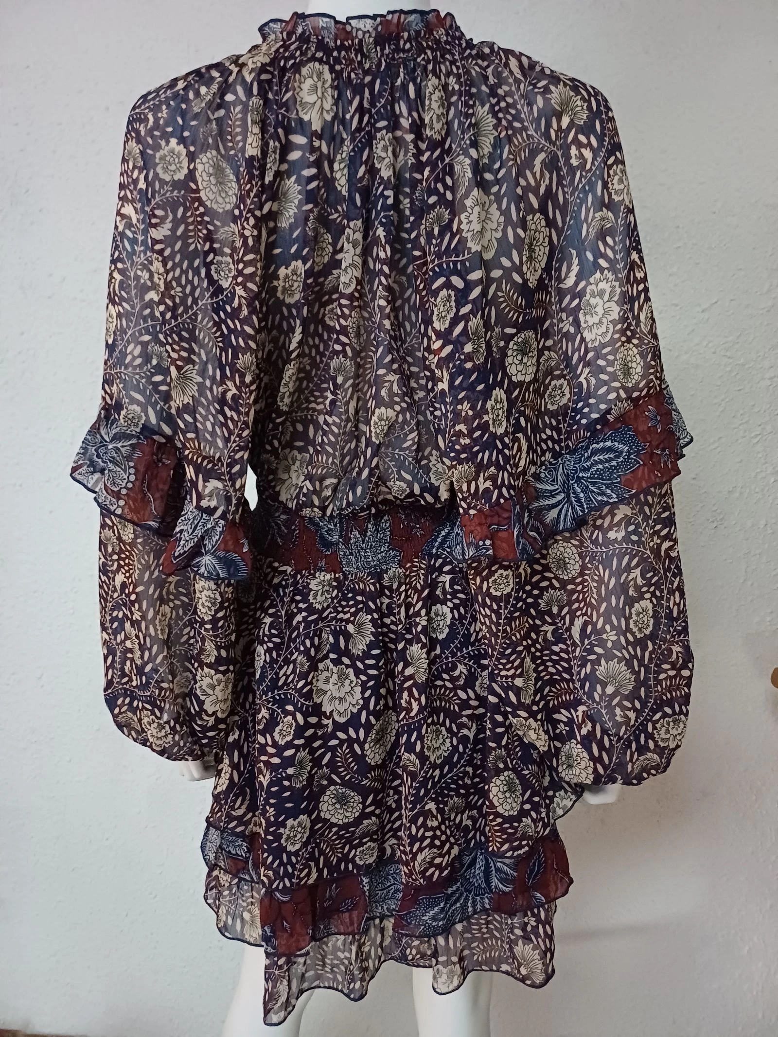 Sheer Wide Voile Sleeve Dress - Promod 38 – photo 3